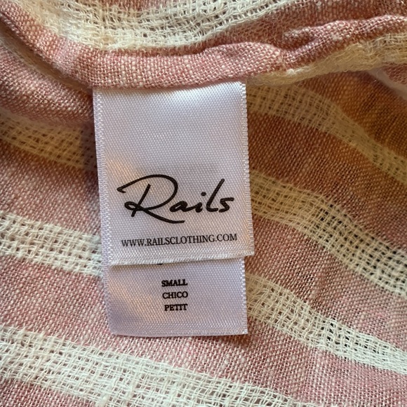 Rails Angelina linen dress rose stripe S - Picture 8 of 12